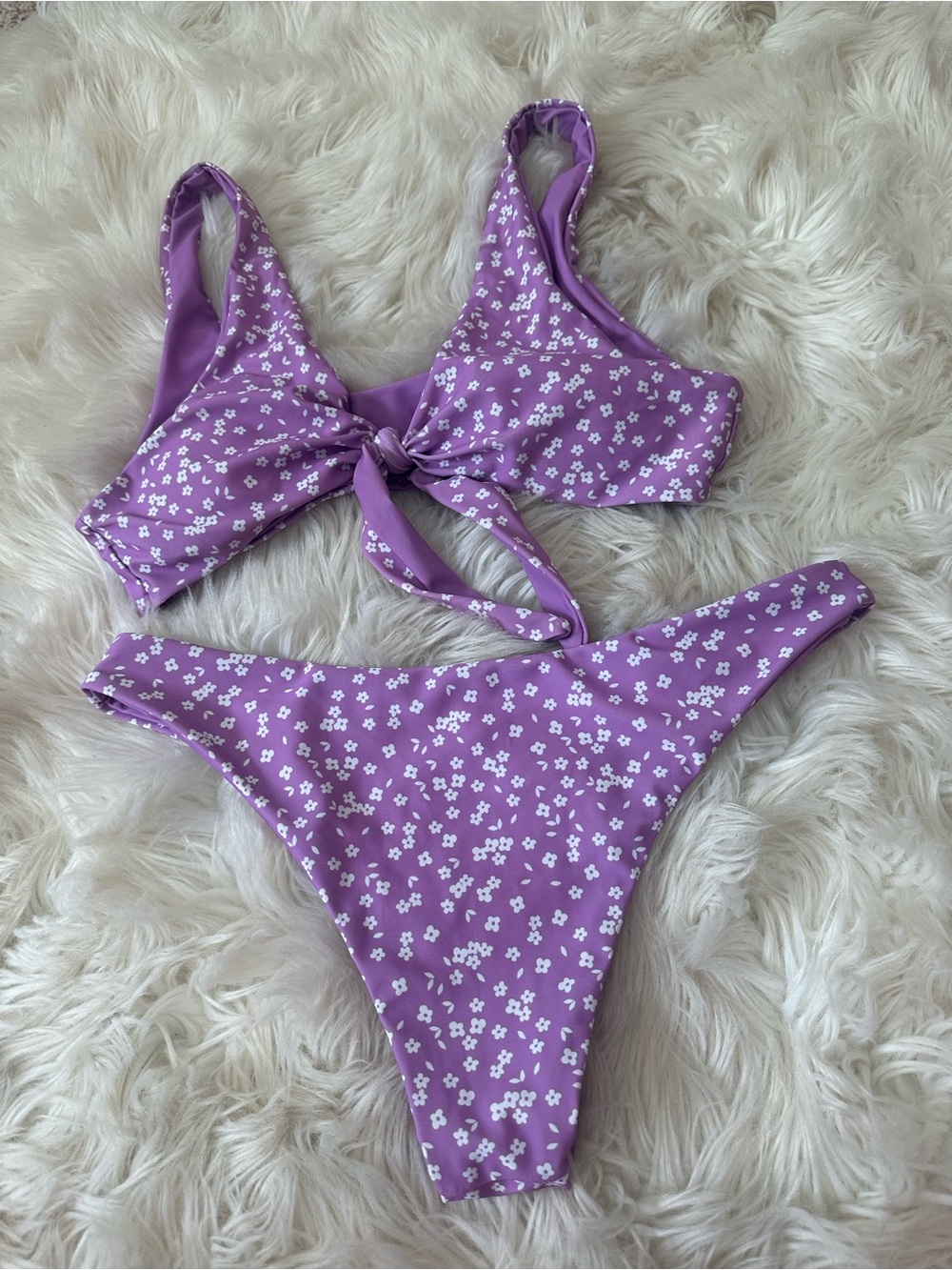 Zaful Purple Floral Bikini Set